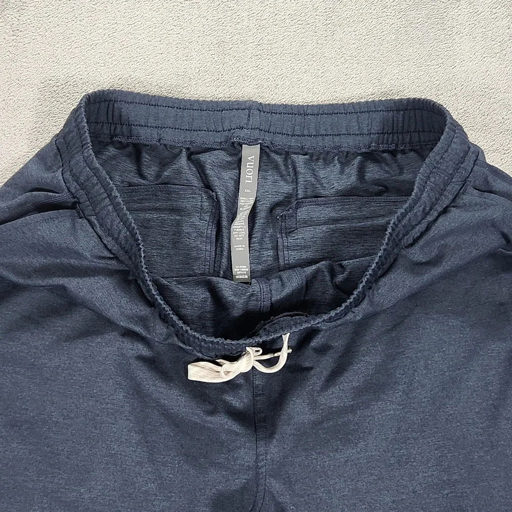 Vuori‎ Pants Mens 2XL 32 Blue Jogger Elastic Waist Zip Pocket Performance